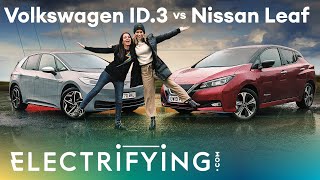 VW ID.3 vs Nissan Leaf: In-depth review with Ginny Buckley & Nicki Shields / Electrifying (4K)