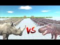 50 Rhino vs 50 Hippo - Animal Revolt Battle Simulator