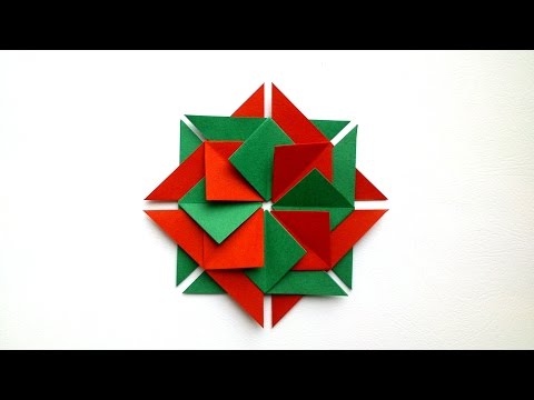 How to Make Origami Christmas Mandala - Origami tutorial How to Make Origami Christmas Mandala - Origami tutorial