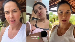 Graciele Larceda deixou a Clarinha com a Thaís para ir pro treino