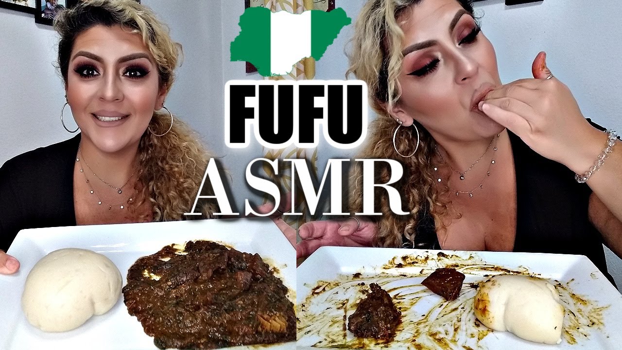 ASMR FUFU OKRA And Vegetable Soup (Eating Sounds) Nigerian Food - YouTube