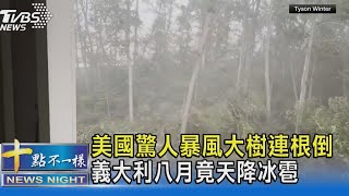 美國驚人暴風大樹連根倒 義大利八月竟天降冰雹｜十點不一樣20230808 @TVBSNEWS02