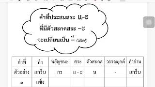 สระ แอะ ที่มีตัวสะกดและไม่มีตัวสะกด