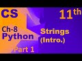 Python-Strings (Introduction) Computer Science Chapter 8 Class 11