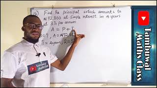 NECO 2020 Question 16 | Simple Interest