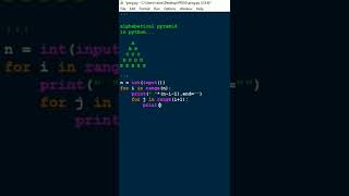 ALPHABET PYRAMID / TRIANGLE PATTERN | IN PYTHON | PATTERN