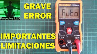 Grave error e importantes limitaciones, tester automatico Aneng V01A