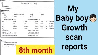 baby boy growth scan report||growth scan in telugu||baby boy 8th month scan report||@Ammateju