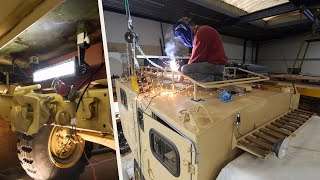 Working on my UNIMOG 404 with my Father, Roof Rack and Reverse Led Lights