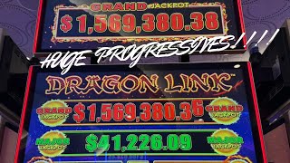 $1,569,380 PROGRESSIVE JACKPOT ACTION IN LAS VEGAS!!! DRAGON LINK HIGH LIMIT PLAY.