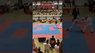 URA MAWASHI KICK 🔥 FINAL GOJUKAI AKA VS ASKI AO #shorts#karate #kumitekarate #kumiteglobal#gojukai