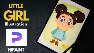 Let's draw a Cute Little Girl | Step by step Hipaint tutorial for beginners