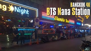 2022 BTS Nana Station Night Walk | Famous Nightlife Destination | Bangkok Thailand | 4K