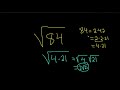 how to simplify the square root of 84 sqrt 84