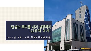 2021.03.14_주일2부예배실황_말씀의 뿌리를  내려 성장하라(김유택목사)