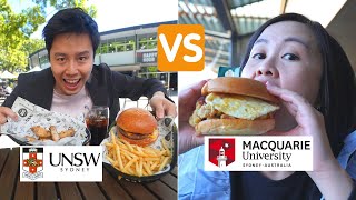 UNSW vs MACQUARIE University FOOD BATTLE & Campus Tour - Sydney Australia