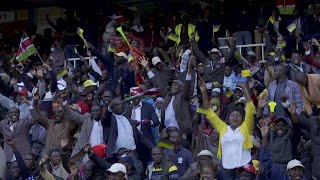 People cheering at stadium before Kenya's president inauguration | AFP