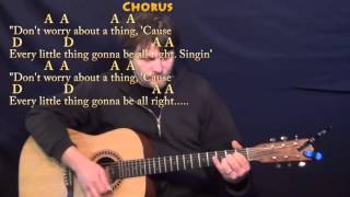 Three Little Birds (Bob Marley) Strum Guitar Cover Lesson with Chords/Lyrics
