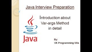 Java Var args Method - Introduction (Part - 1)