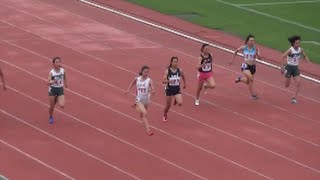 国体陸上群馬県予選2016  少年Ａ女子100m決勝2組