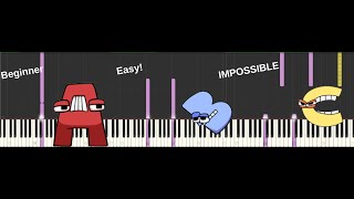 The ABC's but it gets harder ~ piano tutorial (beginner, easy, impossible.)