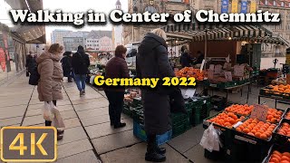 Walking in Centrum of Chemnitz- Germany 2022 🇩🇪