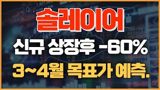 솔레이어 코인 - 신규 상장 이후 -60% 조정 종료!? 3~4월 목표가 전략 꼭!! 보세요