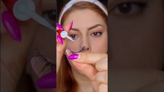 آموزش گذاشتن مژه/مژه گذاری سریع/مژه یکسره. #makeup #makeuptutorial #beauty #eyelashes #shorts #eye