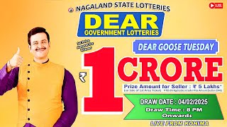 DEAR LOTTERY LIVE 8PM 04.02.2025 | NAGALAND STATE LOTTERY SAMBAD LIVE DRAW FROM KOHIMA