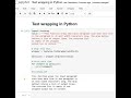 Day 14 : Text wrapping in Python