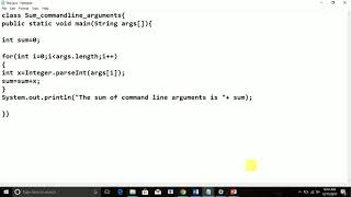 sum of command line arguments java program