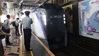 [ジョイント音]回5004M E353系 S107編成 S209編成 特急あずさ4号東京行の返却(特急かいじ15号甲府行・富士回遊15号河口湖行の送り込み)回送が御茶ノ水駅1番線を通過するシーン