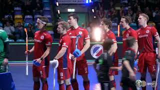 1.Halbfinale Volvo E.R.B.Final4 Hallenhockey Herren Harvestehuder THC - Mannheimer HC 4.2.23 RE-Live