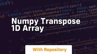 numpy transpose 1d array