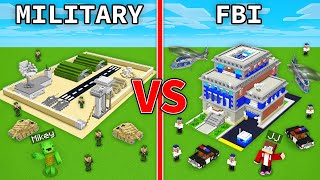 Mikey Military Base vs JJ FBI Base in Minecraft (Maizen)