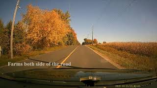 Falls view in Canada: Driving in countryside village Beeton, Tottenham,a  small town in Ontario.