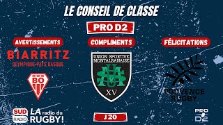 Le Conseil de classe de la 20e journée de Pro D2