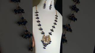 Cute handmade royal blue beads chain just@799bookfast@8555061610#handmade#imitation#beads#shortvideo