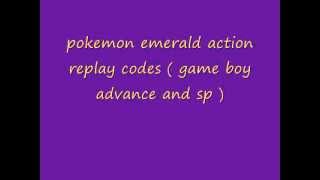 poke'mon emerald action replay codes ( gameboy advance and sp )