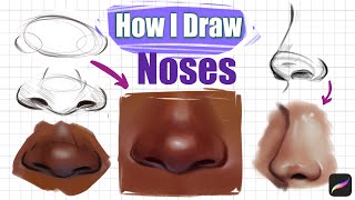 How I Draw Noses - Tutorial (Procreate)