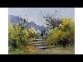 Easy watercolor landscape painting