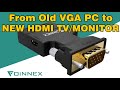 FOINNEX VGA to HDMI Adapter with Audio, Convert from Old VGA PC to New HDMI TV/Monitor, 1080P@60Hz