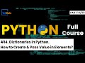 #14 Dictionaries in Python | How to Create & Pass Value in Elements? | Python Tutorial | TekSlate