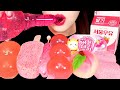 ASMR MUKBANG PINK HONEY JELLY RECIPE, ICE CREAM, TIKTOK JELLY, WAGASHI 꿀젤리 만들기 먹방 CONVENIENCE FOOD