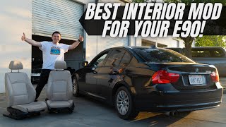 BMW E90 SPORT SEATS INSTALL! (SPORT SEAT RETROFIT)