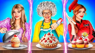 Grandma VS Mom VS Chef Cooking Challenge! Kitchen Hacks!