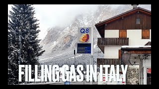 Filling Gas in Cortina d'Ampezzo, Dolomites, Northern Italy, Europe