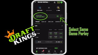 How to place a SAME GAME PARLAY (SGP) bet on Draft Kings Sportsbook & Casino App | 2023