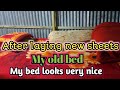 After laying new sheets on the old bed, the beauty of the bed increased