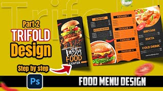 Food Menu Design | Trifold Design | Photoshop Tutorial | Graphic Design | Part 2